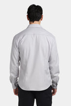 Kalenar — Men's Tailored Stretch Twill Overshirt with Chest Pockets (Grey S) - Sweater | Zavonix