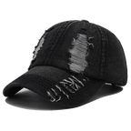 Kadeon — Distressed Denim Cap with Adjustable Fit (Black Adjustable) - | Zavonix