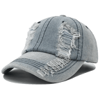 Kadeon — Distressed Denim Cap with Adjustable Fit (Black Adjustable) - | Zavonix