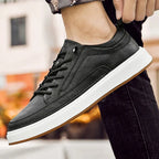 Kairo — Genuine Leather Sneakers with Cushioned Comfort (Khaki 6) - | Zavonix
