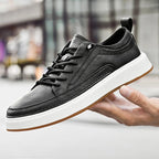 Kairo — Genuine Leather Sneakers with Cushioned Comfort (Khaki 6) - | Zavonix