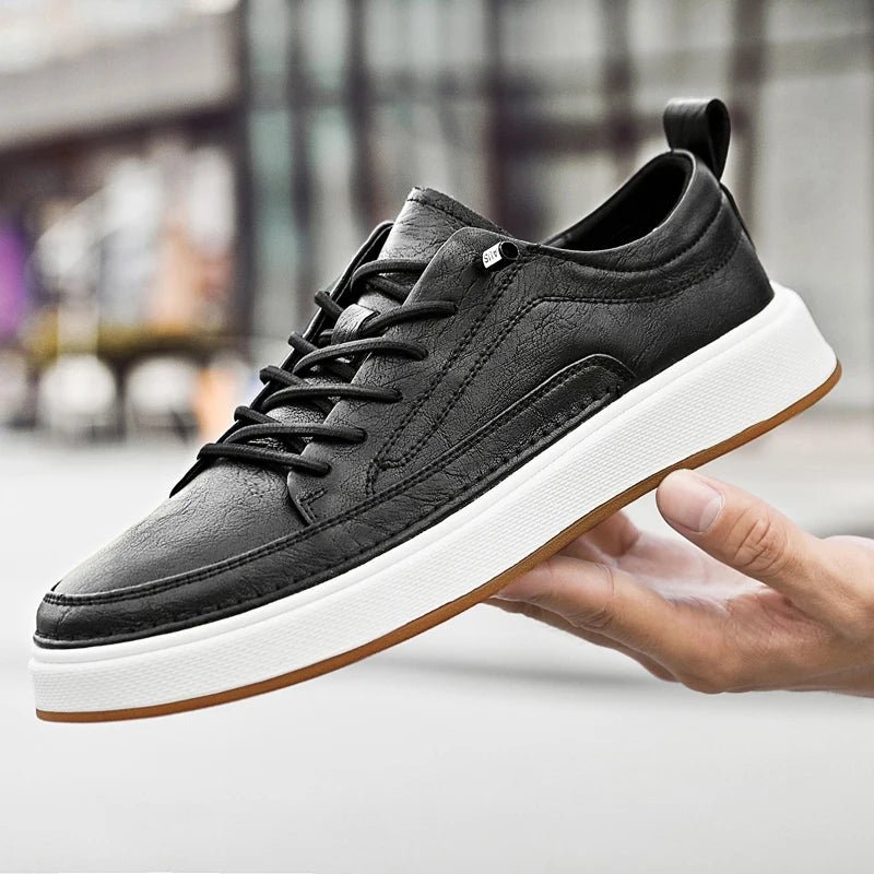 Kairo — Genuine Leather Sneakers with Cushioned Comfort (Khaki 6) - | Zavonix