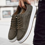 Kairo — Genuine Leather Sneakers with Cushioned Comfort (Khaki 6) - | Zavonix