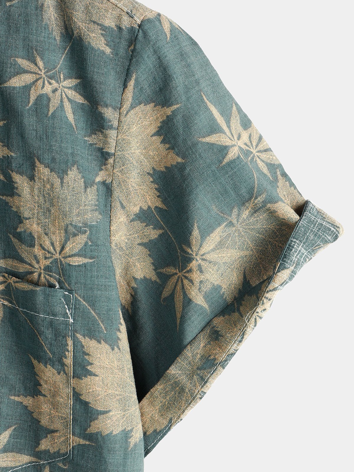 Kairo — Men's Lightweight Cotton Viscose Summer Shirt with Leaf Pattern (S ) - | Zavonix