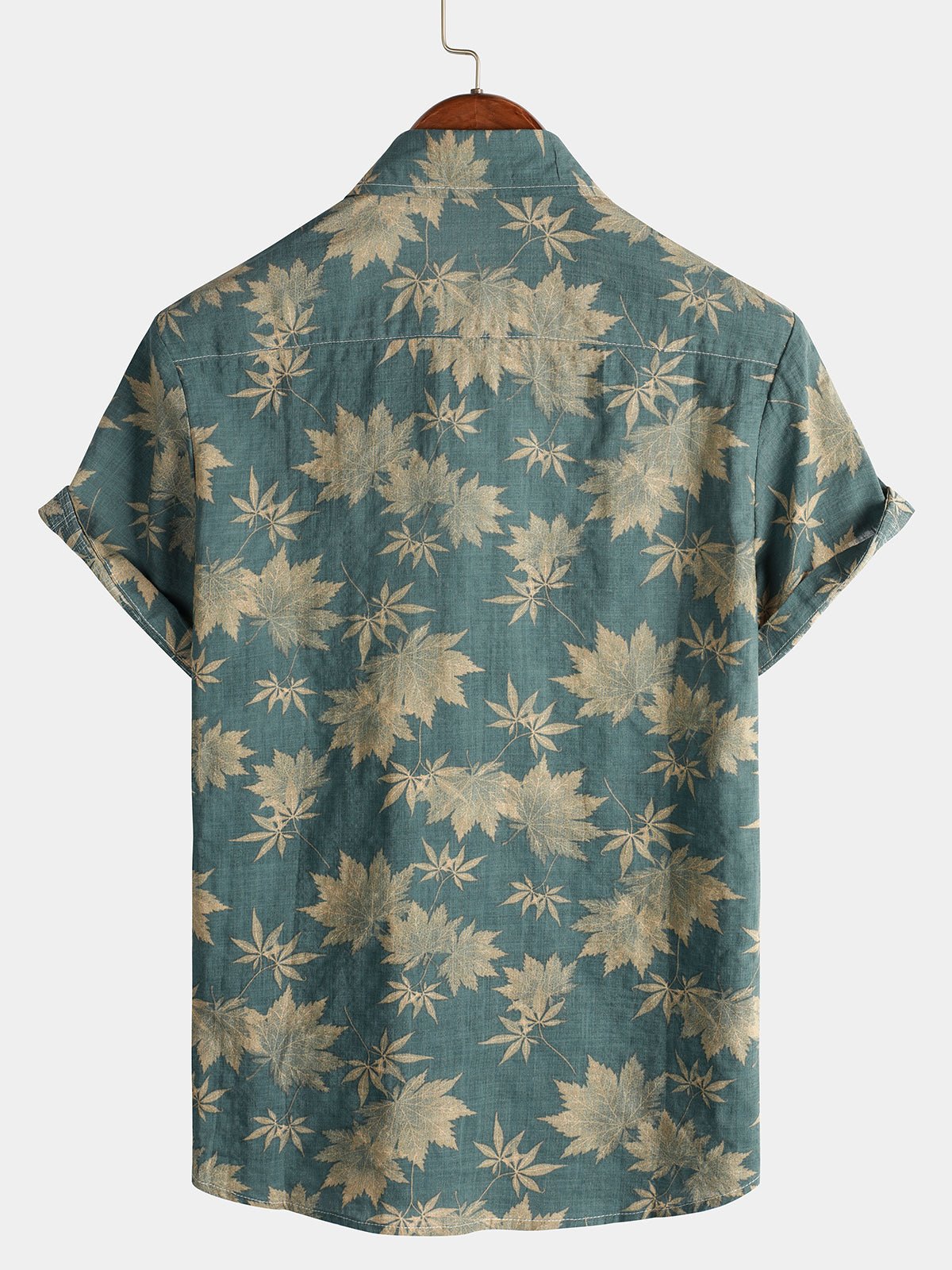 Kairo — Men's Lightweight Cotton Viscose Summer Shirt with Leaf Pattern (S ) - | Zavonix