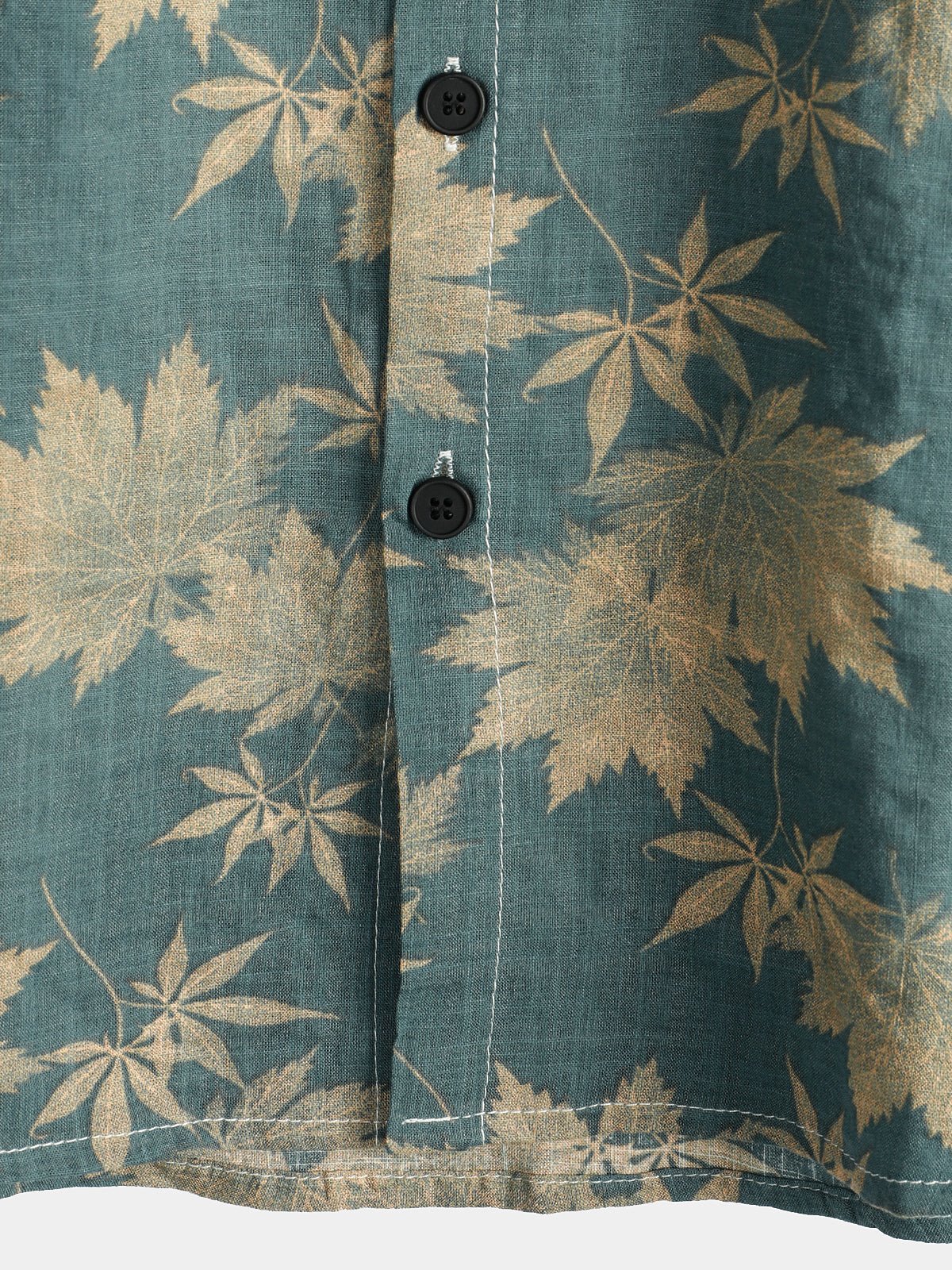 Kairo — Men's Lightweight Cotton Viscose Summer Shirt with Leaf Pattern (S ) - | Zavonix