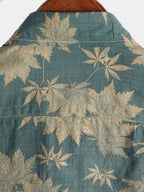 Kairo — Men's Lightweight Cotton Viscose Summer Shirt with Leaf Pattern (S ) - | Zavonix