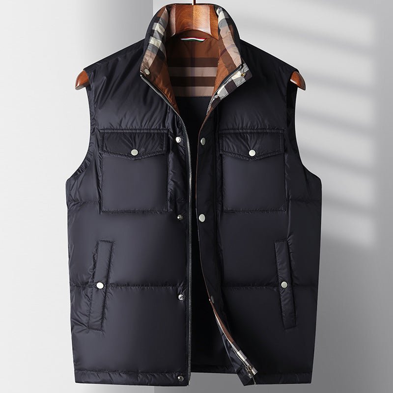 Kairo Puffer Vest — Weatherproof Nylon Vest with Fleece - Lined Pockets (Black S) - | Zavonix
