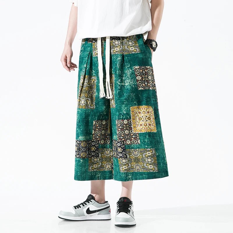 Kaito Botanico Wide Leg Pants (Green S) - Wide leg pants | Zavonix