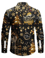 Kallanex — Men’s Stretch Long - Sleeve Christmas Shirt (Black S) - xmas | Zavonix