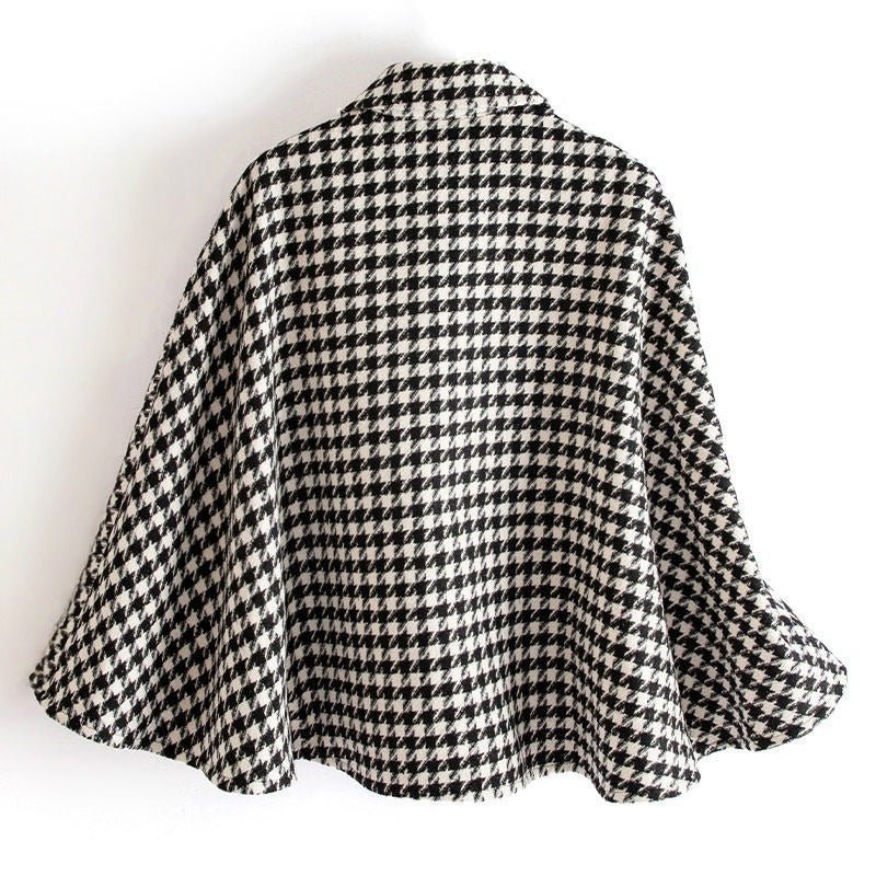 KATE™ CHECKERED CAPE COAT (XS ) - | Zavonix