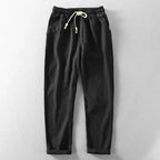 Karyo — Cotton Linen Breathable Trousers with Minimalist Fit (Dark Gray 3XL) - | Zavonix