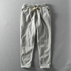 Karyo — Cotton Linen Breathable Trousers with Minimalist Fit (Dark Gray 3XL) - | Zavonix