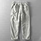 Karyo — Cotton Linen Breathable Trousers with Minimalist Fit (Dark Gray 3XL) - | Zavonix