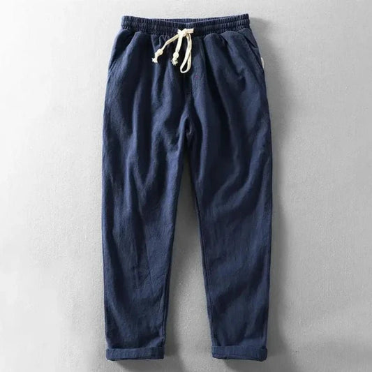 Karyo — Cotton Linen Breathable Trousers with Minimalist Fit - Zavonix