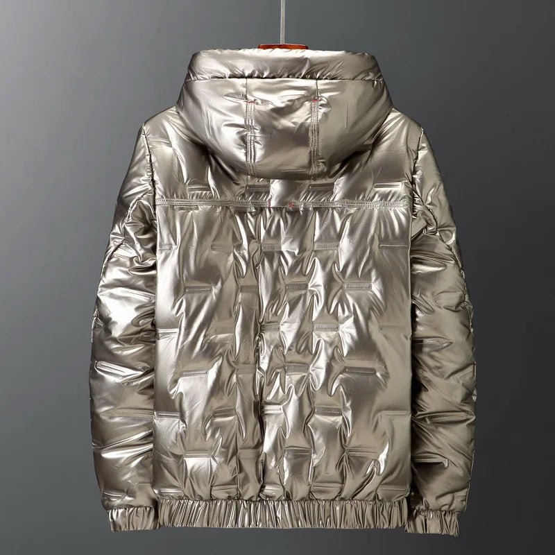 Kellen Coat — Insulated Glossy Outerwear for Cold Weather (Gold S) - | Zavonix