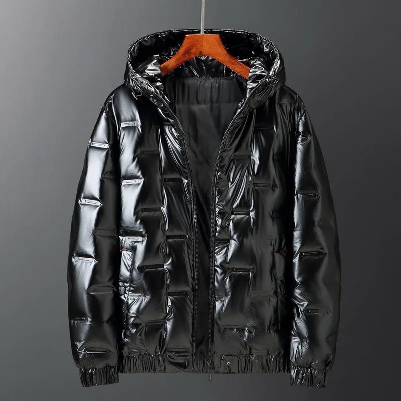Kellen Coat — Insulated Glossy Outerwear for Cold Weather (Black S) - | Zavonix