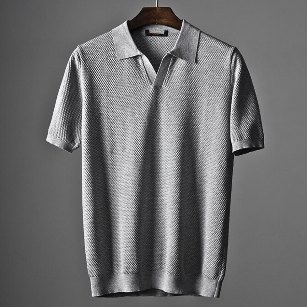Kellen Knit Polo (Gray XS) - | Zavonix