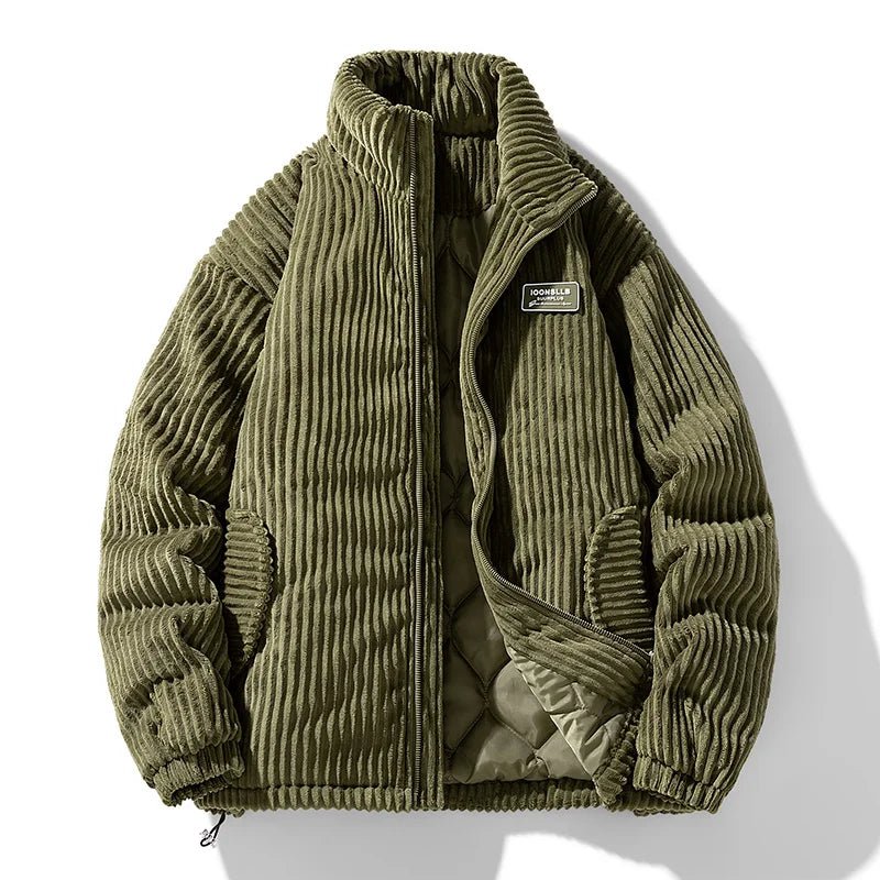 Kendall Quilted Velvet Corduroy Jacket (Green S) - | Zavonix