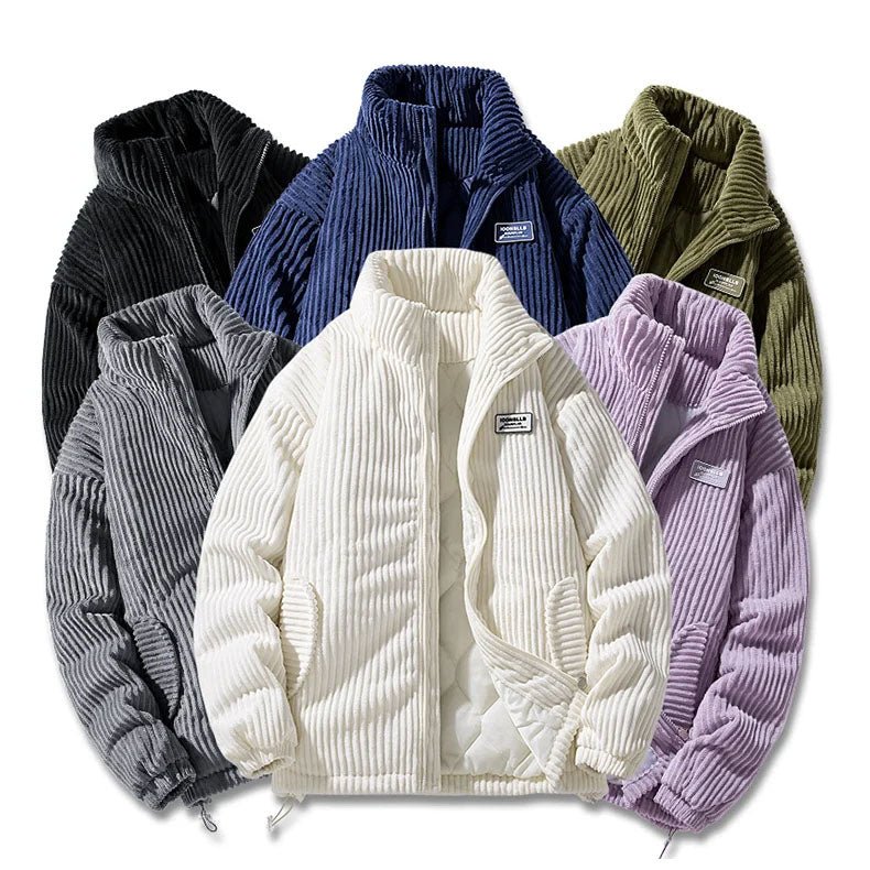Kendall Quilted Velvet Corduroy Jacket (Navy S) - | Zavonix
