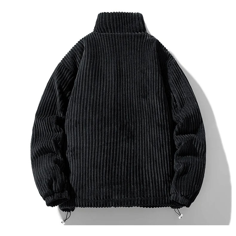 Kendall Quilted Velvet Corduroy Jacket (Black S) - | Zavonix