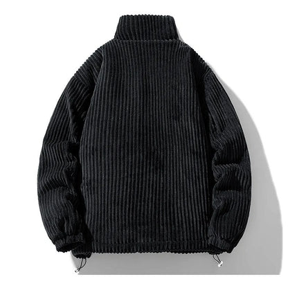 Kendall Quilted Velvet Corduroy Jacket (Black S) - | Zavonix