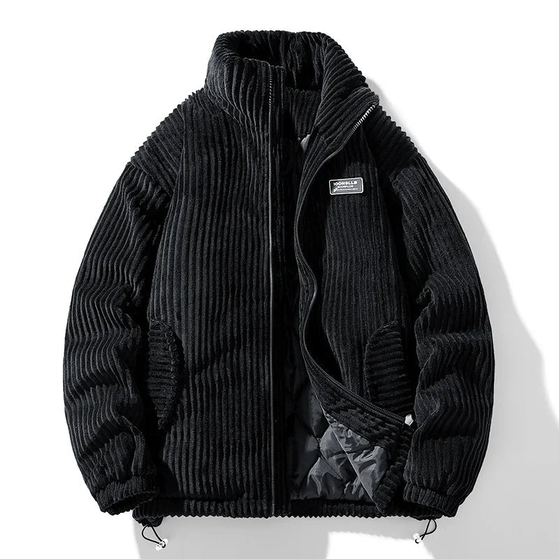 Kendall Quilted Velvet Corduroy Jacket (Black S) - | Zavonix