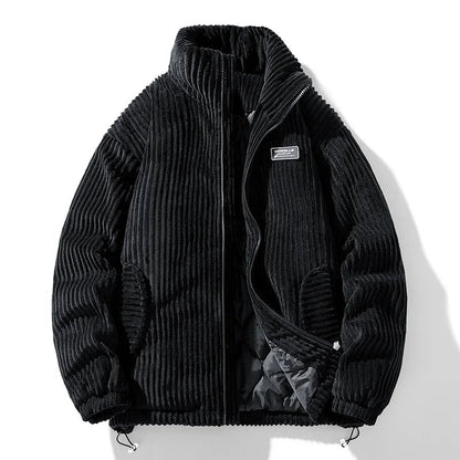 Kendall Quilted Velvet Corduroy Jacket (Black S) - | Zavonix