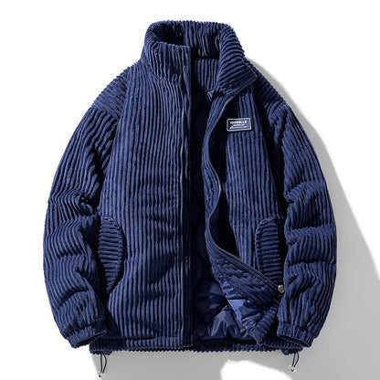 Kendall Quilted Velvet Corduroy Jacket (Navy S) - | Zavonix