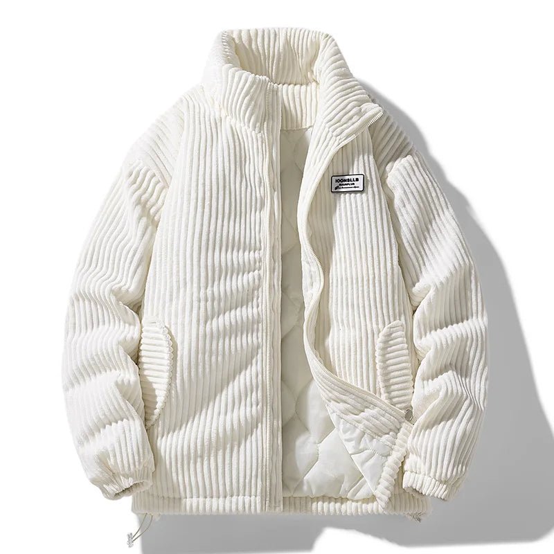 Kendall Quilted Velvet Corduroy Jacket (White S) - | Zavonix