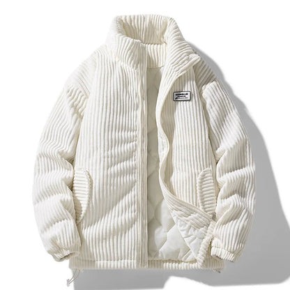 Kendall Quilted Velvet Corduroy Jacket (White S) - | Zavonix