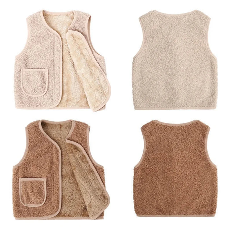 Front and back views of light-colored and tan children&