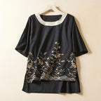 KIM LINEN BLOUSE (Black XS) - | Zavonix