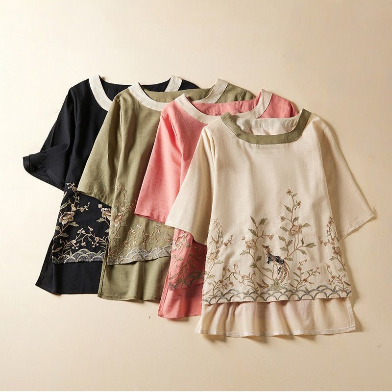 KIM LINEN BLOUSE (Black XS) - | Zavonix