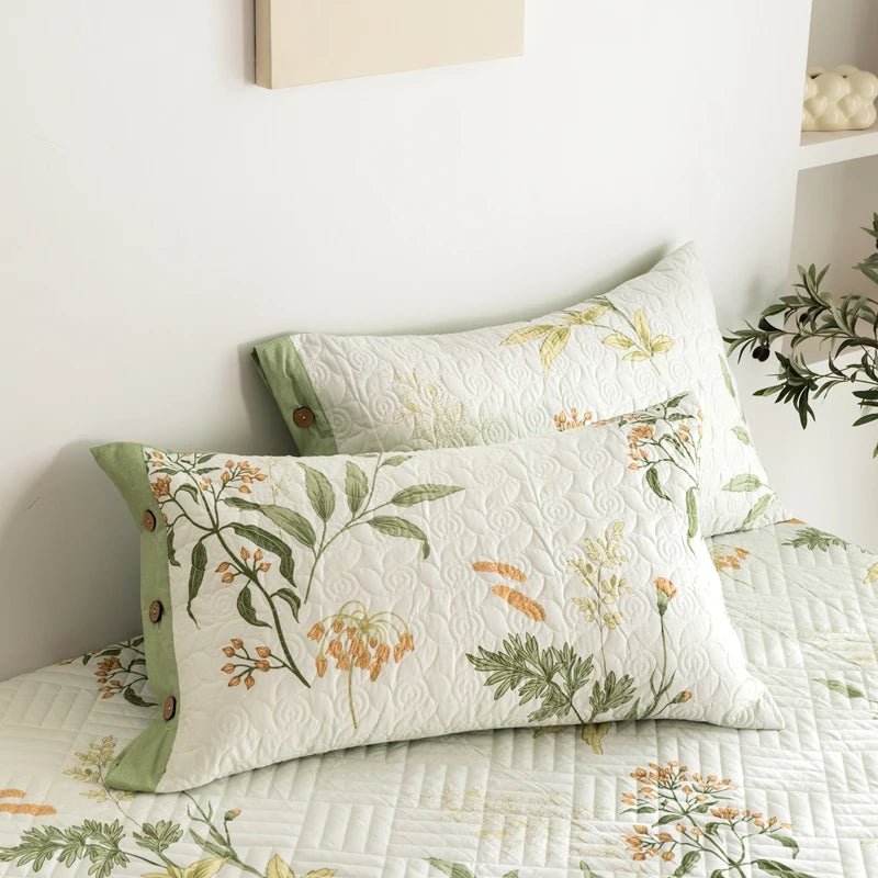 King Size Botanical Quilt Set – Lightweight 100% Cotton, Cooling Fabric for Stylish Bedroom Décor 2