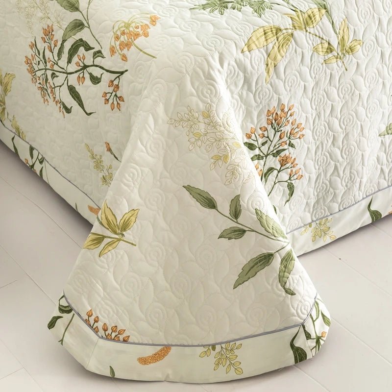 King Size Botanical Quilt Set – Lightweight 100% Cotton, Cooling Fabric for Stylish Bedroom Décor 5