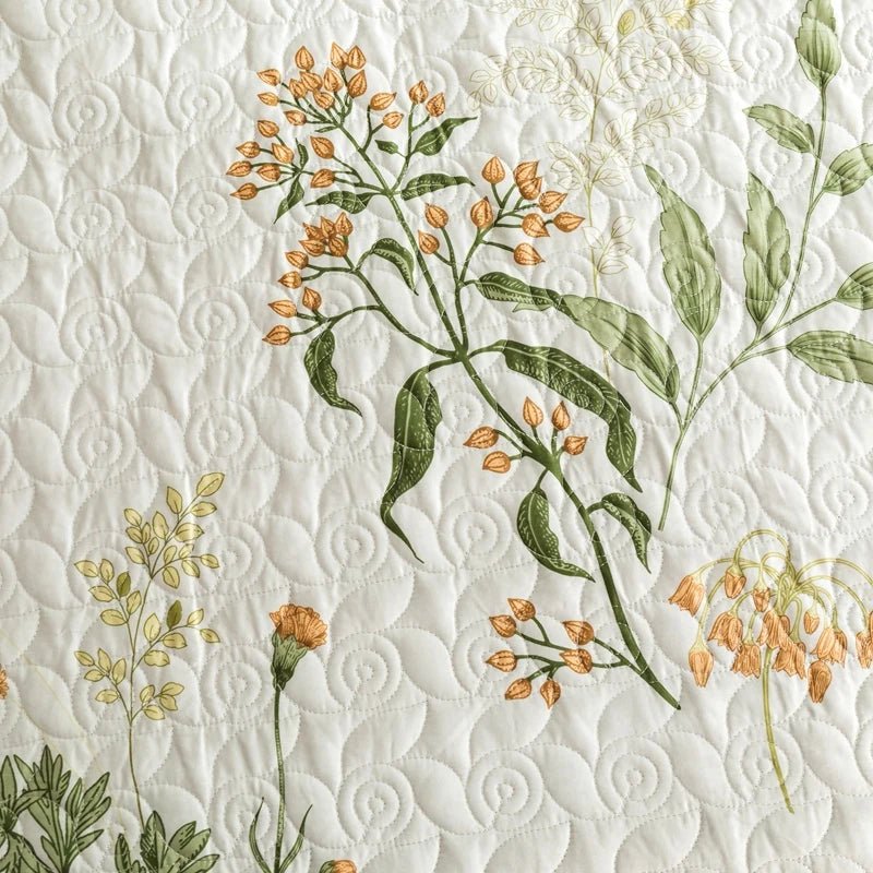 King Size Botanical Quilt Set – Lightweight 100% Cotton, Cooling Fabric for Stylish Bedroom Décor 6