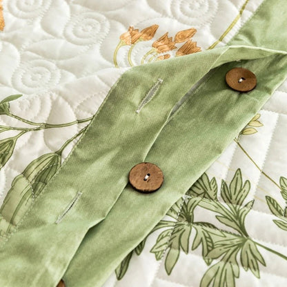 King Size Botanical Quilt Set – Lightweight 100% Cotton, Cooling Fabric for Stylish Bedroom Décor 4