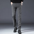 Kivo SlimFit — Warm Cotton Blend Slim Fit Pants with Stretch (Gray XS (28 - 29)) - | Zavonix