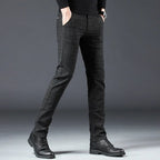Kivo SlimFit — Warm Cotton Blend Slim Fit Pants with Stretch (Black XS (28 - 29)) - | Zavonix