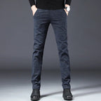 Kivo SlimFit — Warm Cotton Blend Slim Fit Pants with Stretch (Blue XS (28 - 29)) - | Zavonix