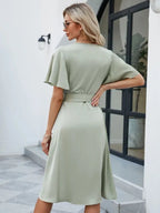 Knee - Length Summer V - Neck™ — Effortless Comfort That Turns Every Head Your Way (Pink M) - | Zavonix