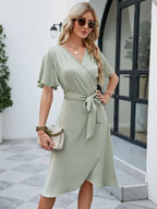 Knee - Length Summer V - Neck™ — Effortless Comfort That Turns Every Head Your Way (Pink M) - | Zavonix