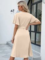 Knee - Length Summer V - Neck™ — Effortless Comfort That Turns Every Head Your Way (Pink M) - | Zavonix