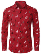 Kylan — Men’s Lightweight Cotton Long Sleeve Shirt for Holidays (Red S) - xmas | Zavonix