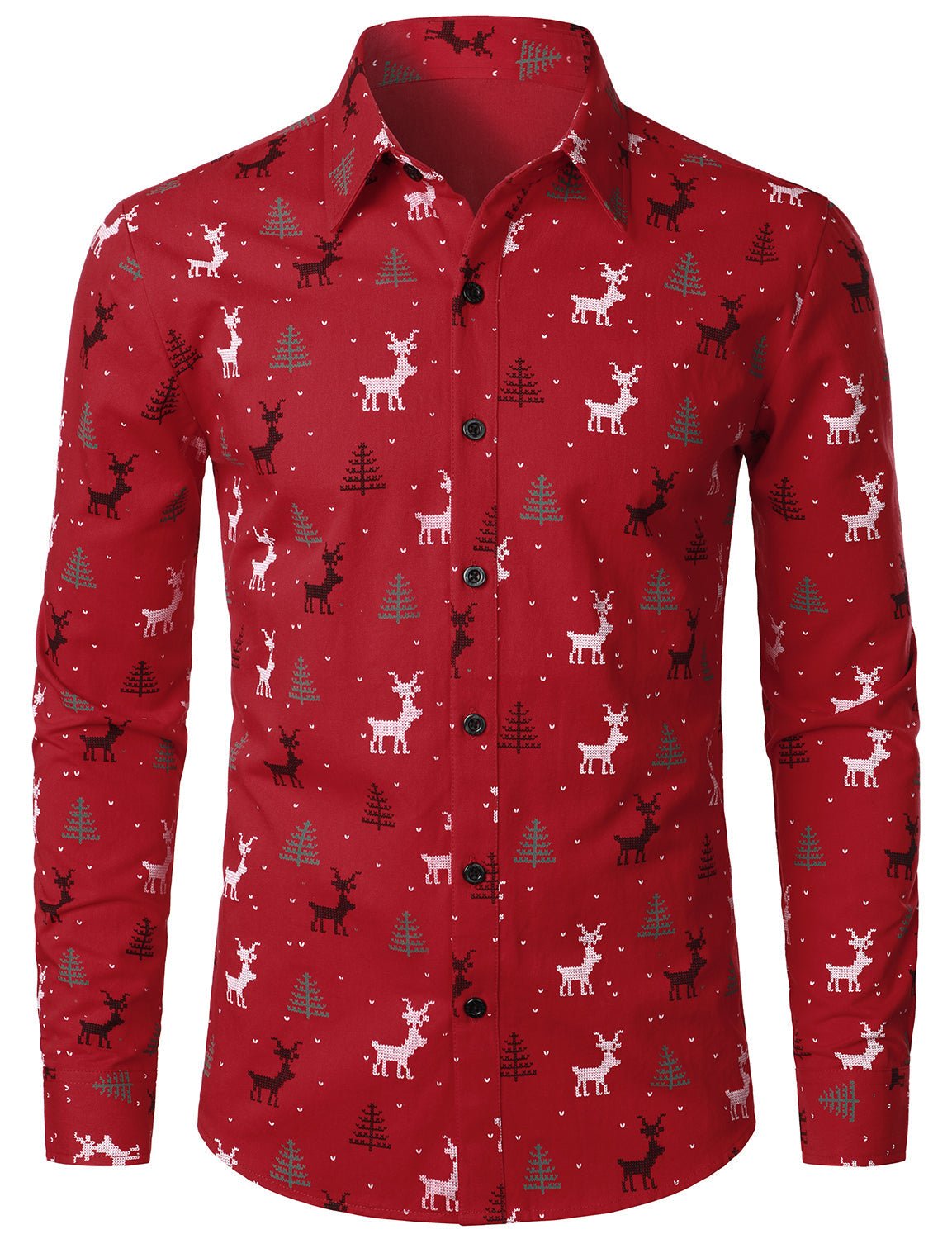 Kylan — Men’s Lightweight Cotton Long Sleeve Shirt for Holidays (Red S) - xmas | Zavonix