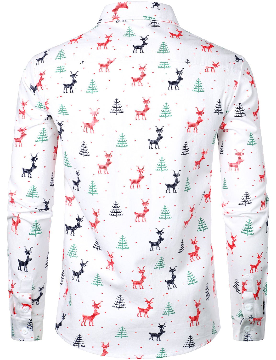 Kylan — Men’s Lightweight Cotton Long Sleeve Shirt for Holidays (White S) - xmas | Zavonix