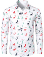 Kylan — Men’s Lightweight Cotton Long Sleeve Shirt for Holidays (White S) - xmas | Zavonix