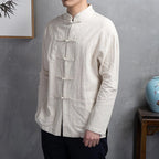 Luohan Traditional Samurai - Era Linen Shirt (Apricot XXS) - | Zavonix