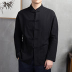 Luohan Traditional Samurai - Era Linen Shirt (Black XXS) - | Zavonix